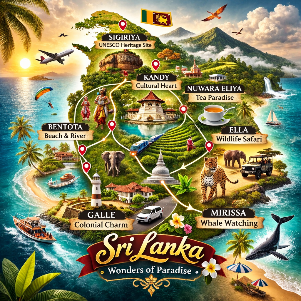 sri lanka map ridesri